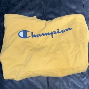 Champion Yellow Sweatshirt with Blue Logo